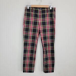 J. Crew Winnie Tartan plaid Pants Women's size 6 Side Zipper Holiday Casual